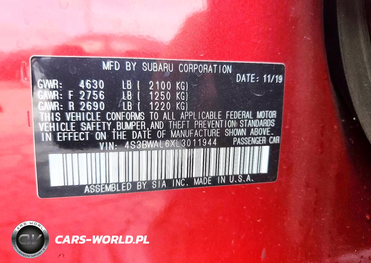 2020 Subaru Legacy Limited VIN:4S3BWAL6XL3011944 - 13