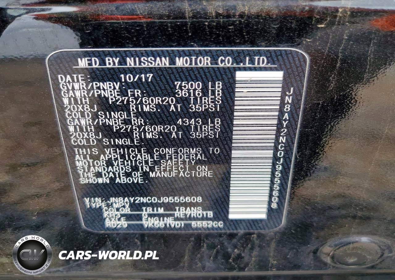 2018 Nissan Armada Sl VIN:JN8AY2NC0J9555608 - 13