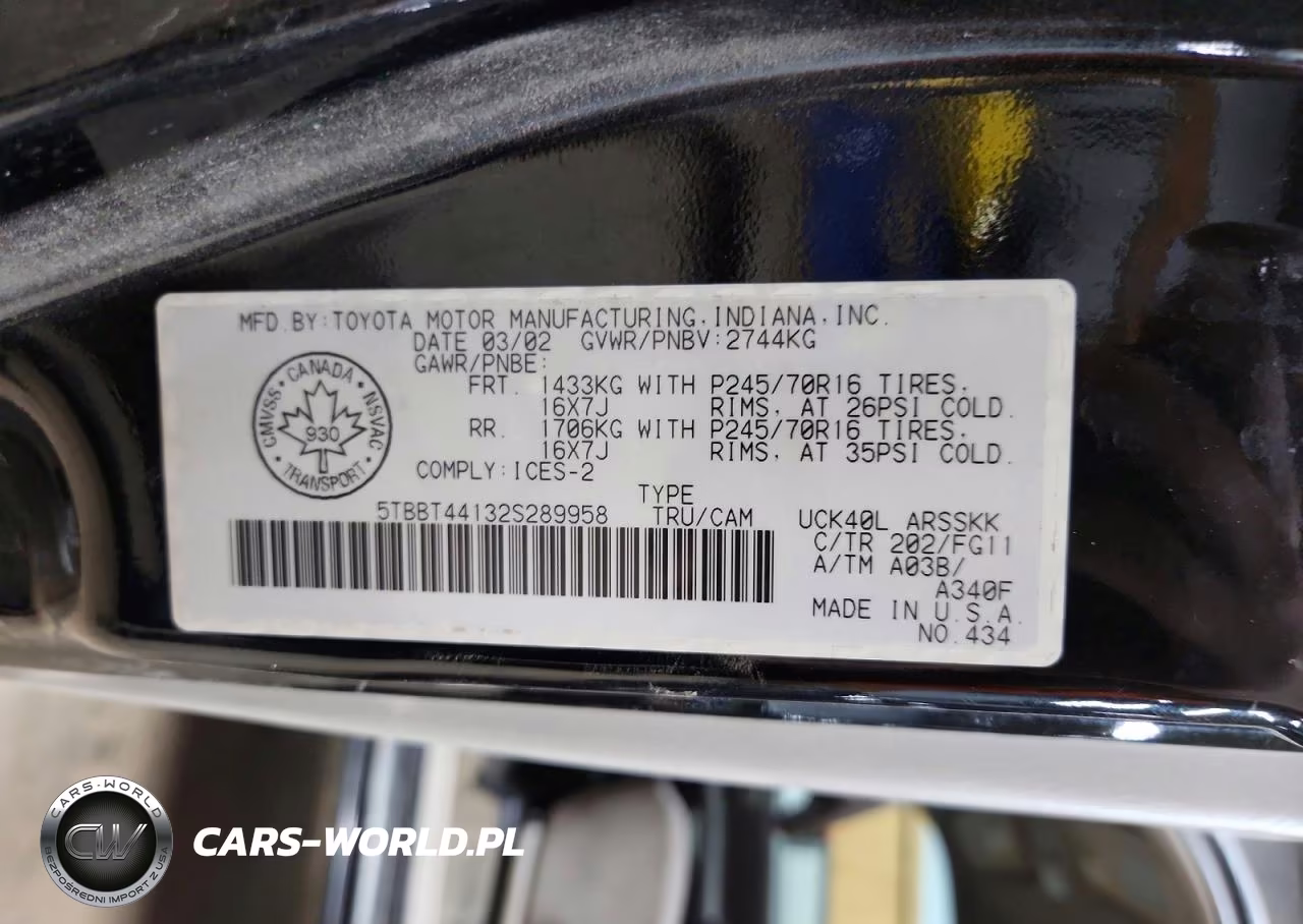 2002 Toyota Tundra Sr5 V8 VIN:5TBBT44132S289958 - 12