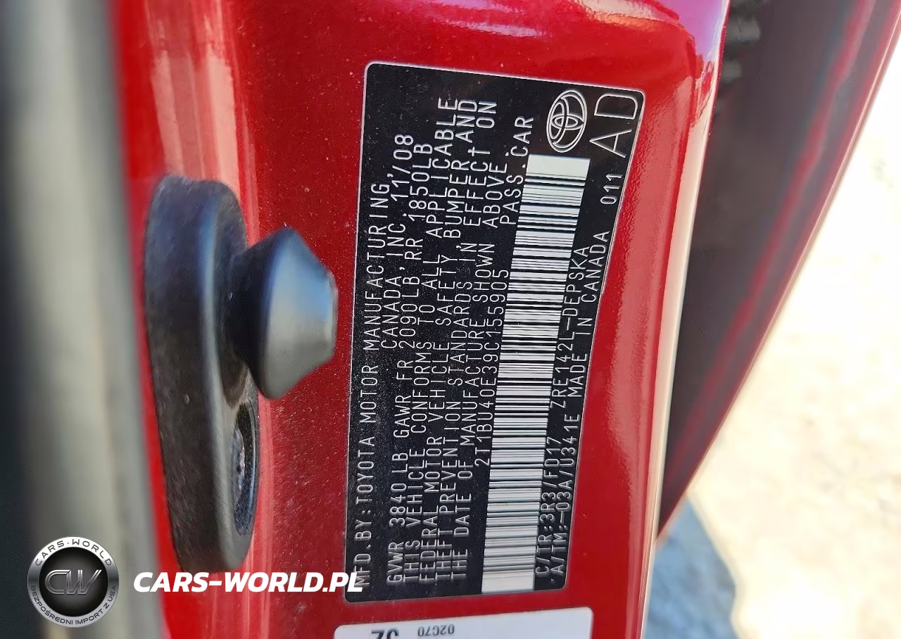 2009 Toyota Corolla S VIN:2T1BU40E39C155905 - 12