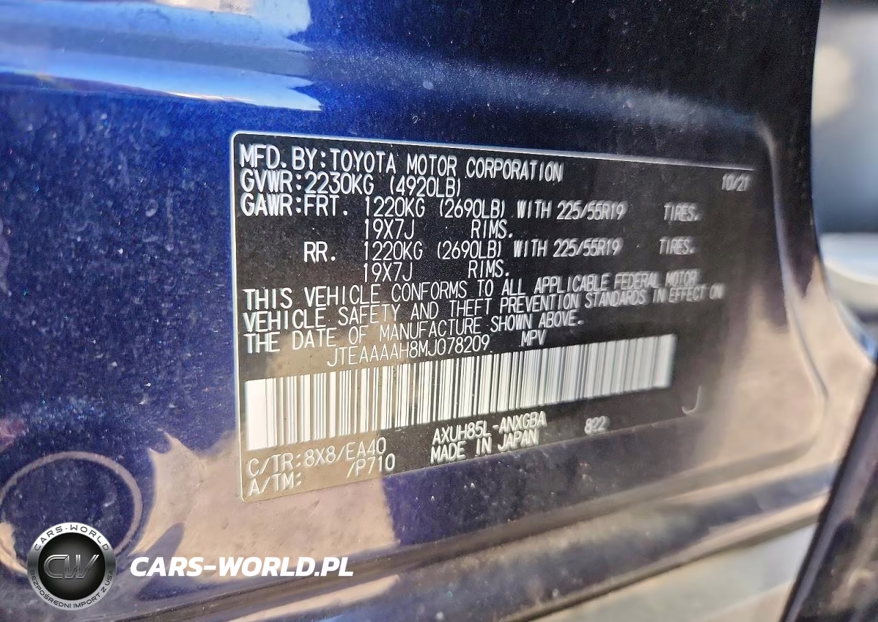 2021 Toyota Venza Xle VIN:JTEAAAAH8MJ078209 - 13