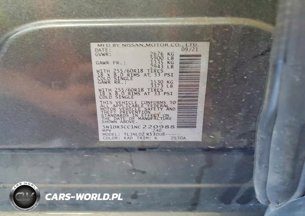 2022 Nissan Pathfinder Sl VIN:5N1DR3CC1NC220988 - 14