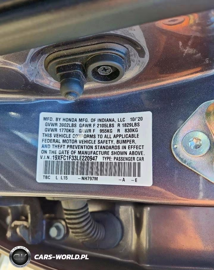 2020 Honda Civic Ex VIN:19XFC1F33LE220947 - 12