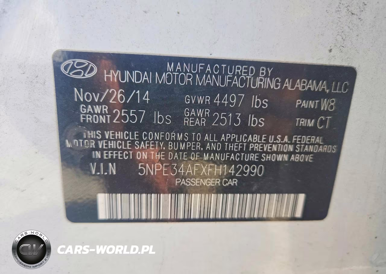2015 Hyundai Sonata Limited VIN:5NPE34AFXFH142990 - 12