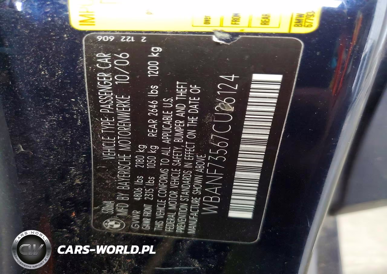 2007 BMW 530 Xi VIN:WBANF73567CU26124 - 13