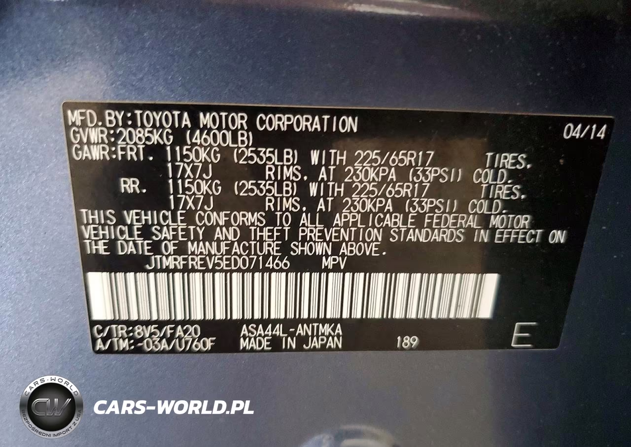 2014 Toyota Rav4 Xle VIN:JTMRFREV5ED071466 - 13