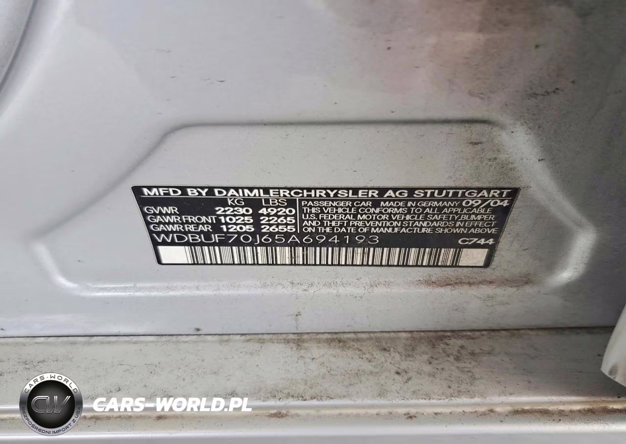 2005 Mercedes-Benz E 500 VIN:WDBUF70J65A694193 - 12