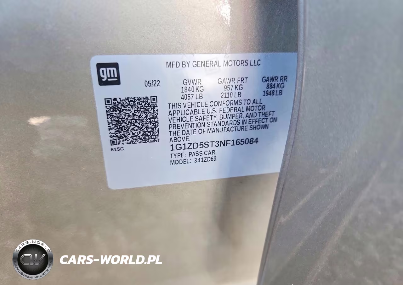 2022 Chevrolet Malibu Lt VIN:1G1ZD5ST3NF165084 - 13