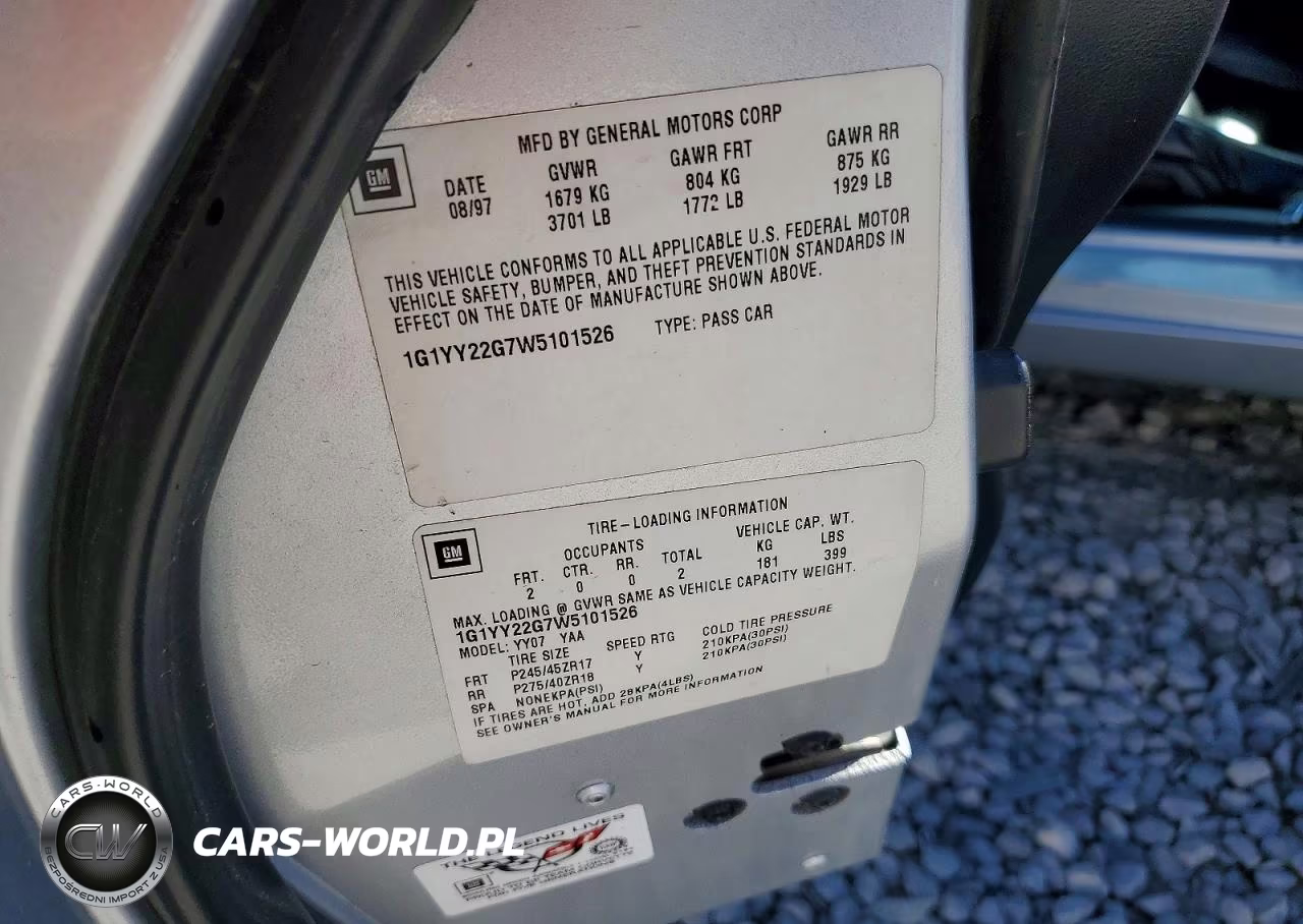 1998 Chevrolet Corvette VIN:1G1YY22G7W5101526 - 12