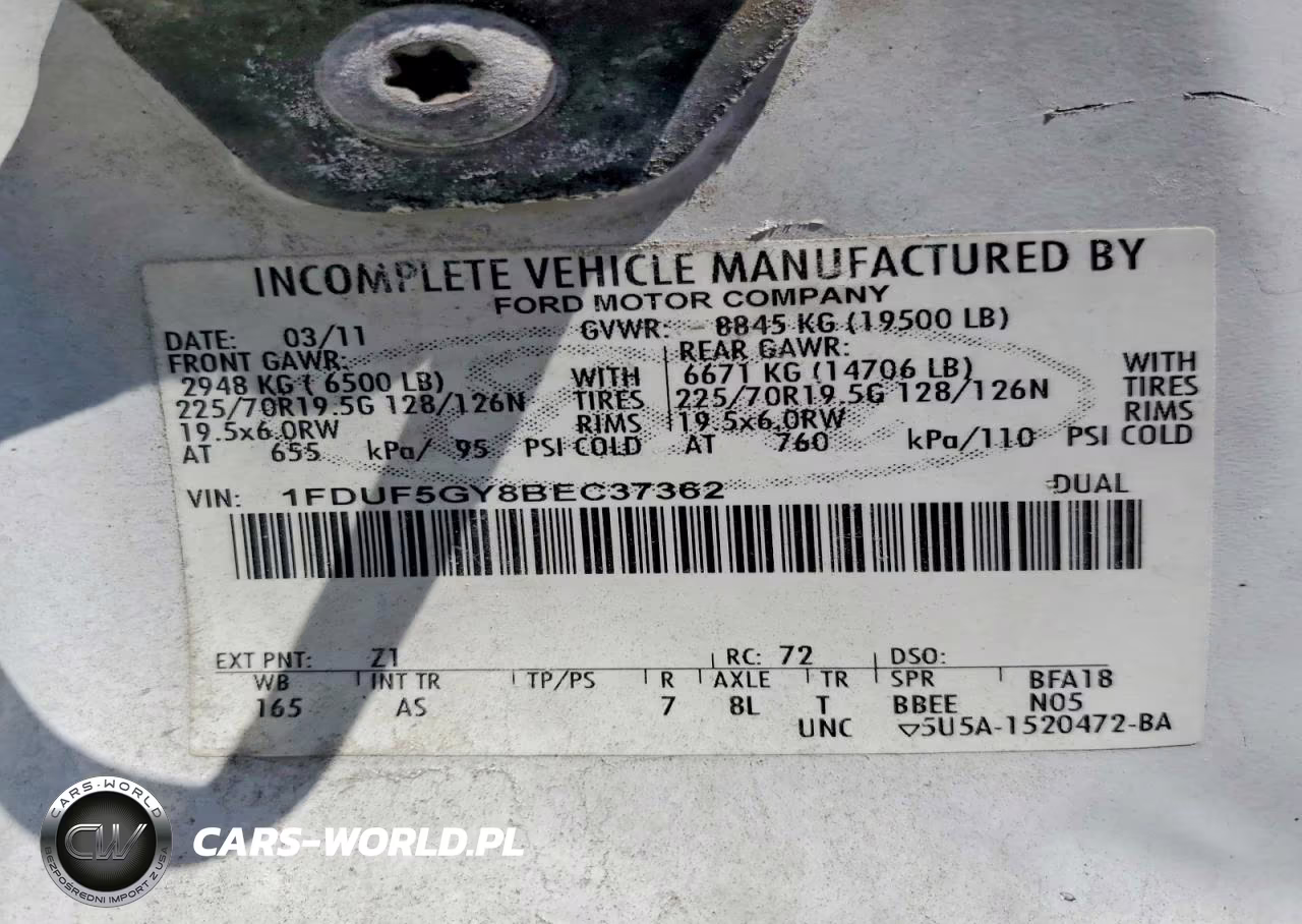 2011 Ford F550 Super Duty VIN:1FDUF5GY8BEC37362 - 13