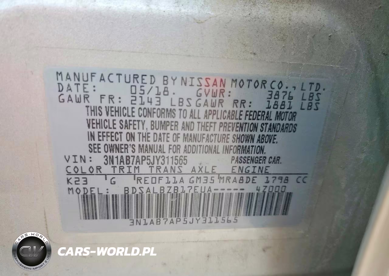 2018 Nissan Sentra S VIN:3N1AB7AP5JY311565 - 13