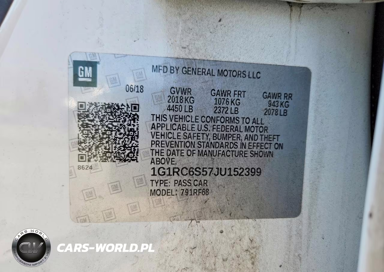 2018 Chevrolet Volt Lt VIN:1G1RC6S57JU152399 - 12
