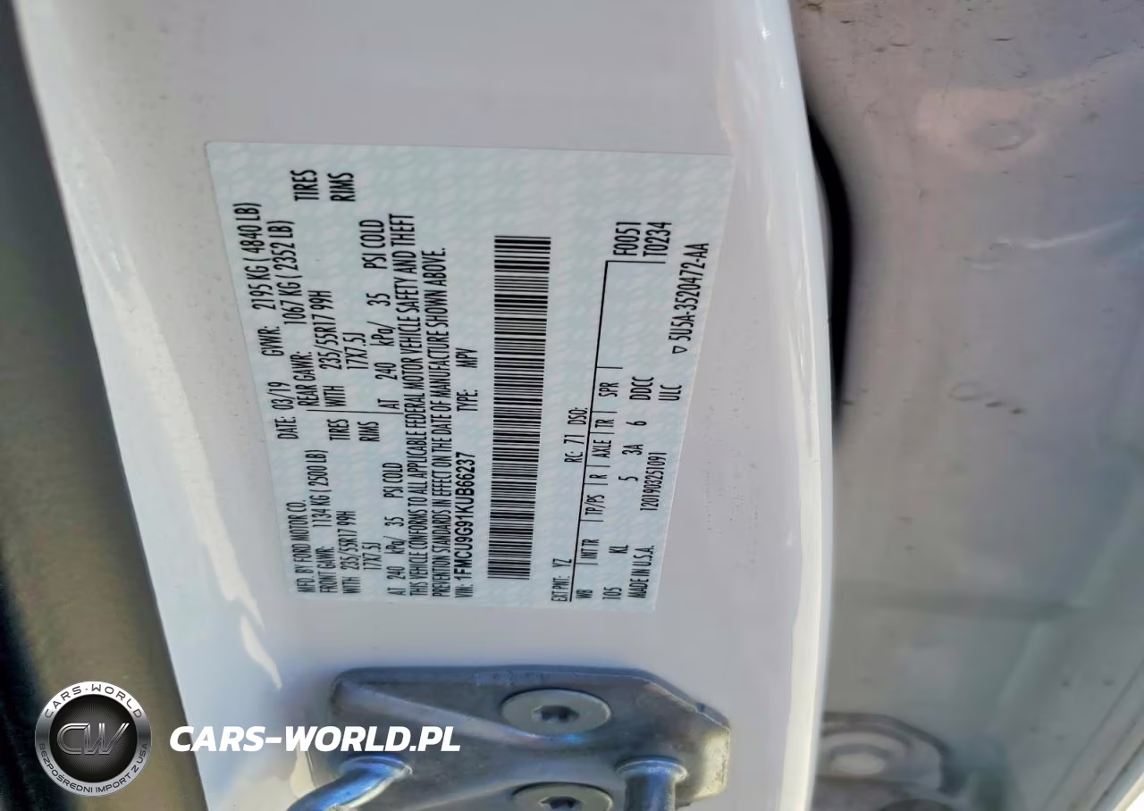 2019 Ford Escape Se VIN:1FMCU9G91KUB66237 - 13