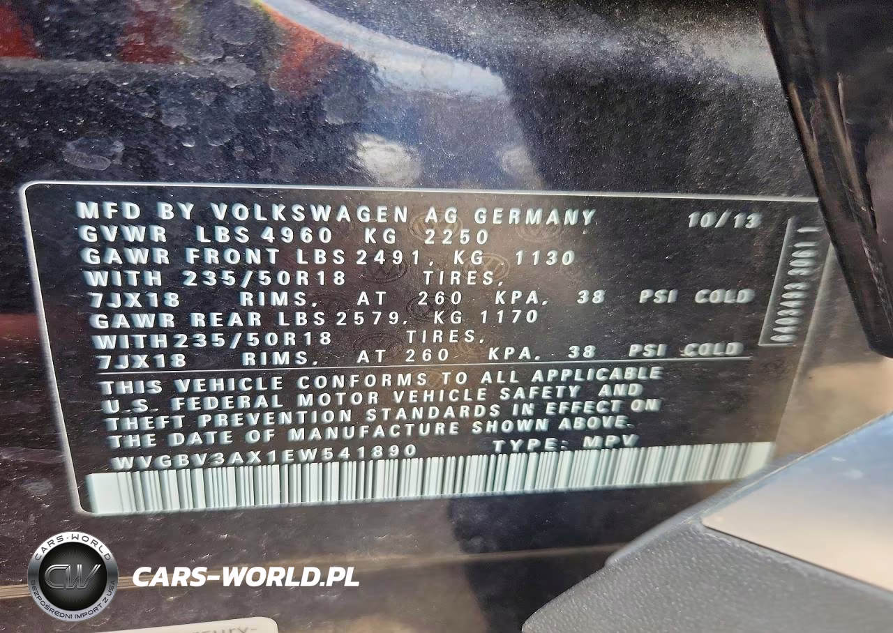 2014 Volkswagen Tiguan S VIN:WVGBV3AX1EW541890 - 13