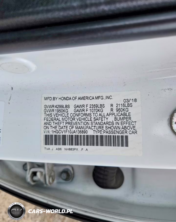 2018 Honda Accord Lx VIN:1HGCV1F10JA136890 - 12