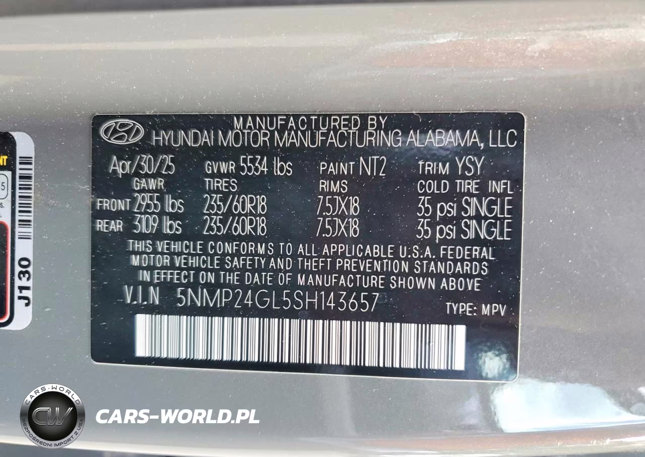 2025 Hyundai Santa Fe Sel VIN:5NMP24GL5SH143657 - 14