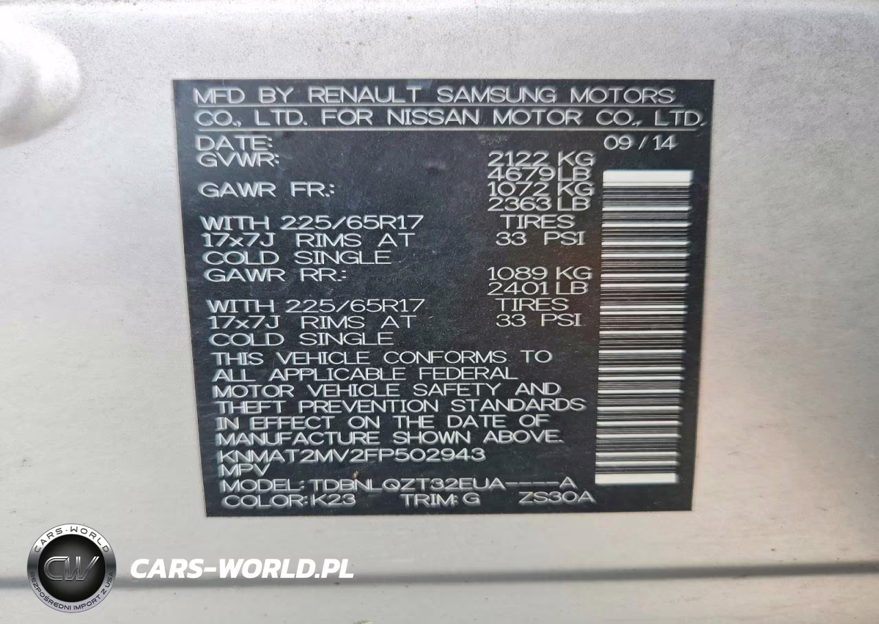 2015 Nissan Rogue Sv VIN:KNMAT2MV2FP502943 - 13