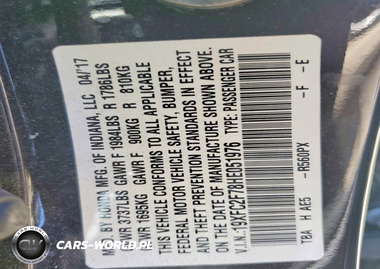 2017 Honda Civic Ex VIN:19XFC2F78HE051976 - 12
