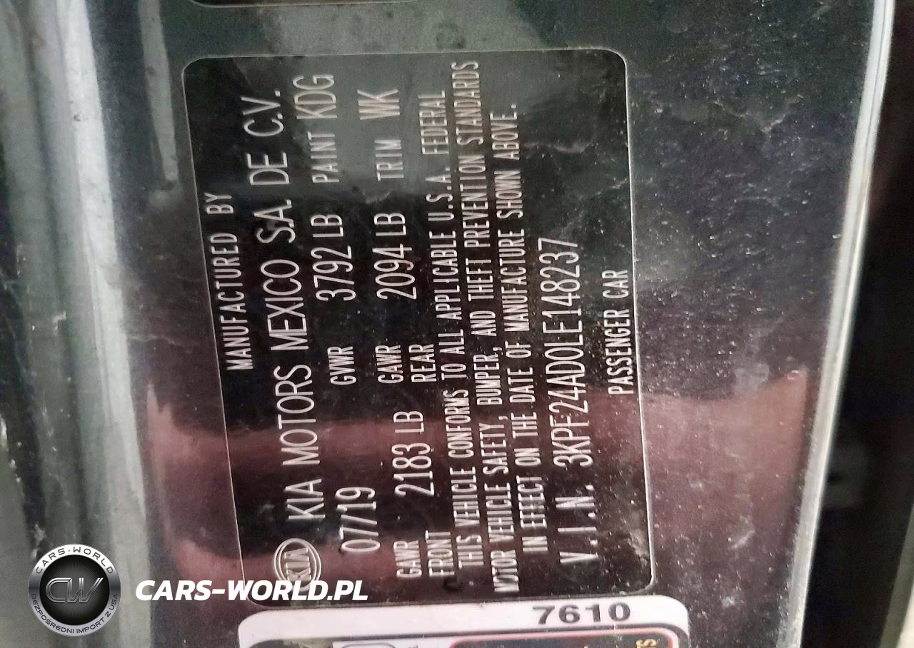 2020 Kia Forte Fe VIN:3KPF24AD0LE148237 - 12