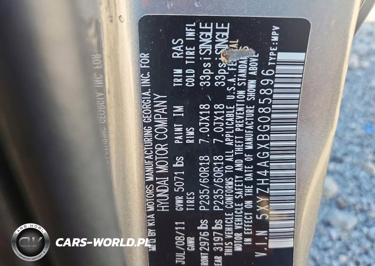 2011 Hyundai Santa Fe Se VIN:5XYZH4AGXBG085896 - 13