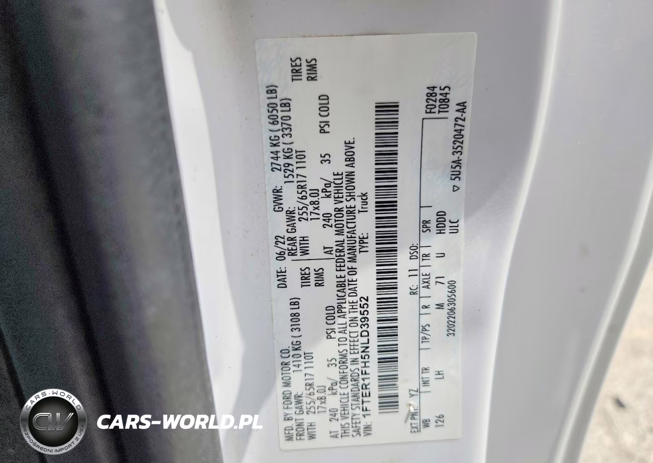 2022 Ford Ranger Xl VIN:1FTER1FH5NLD39552 - 12