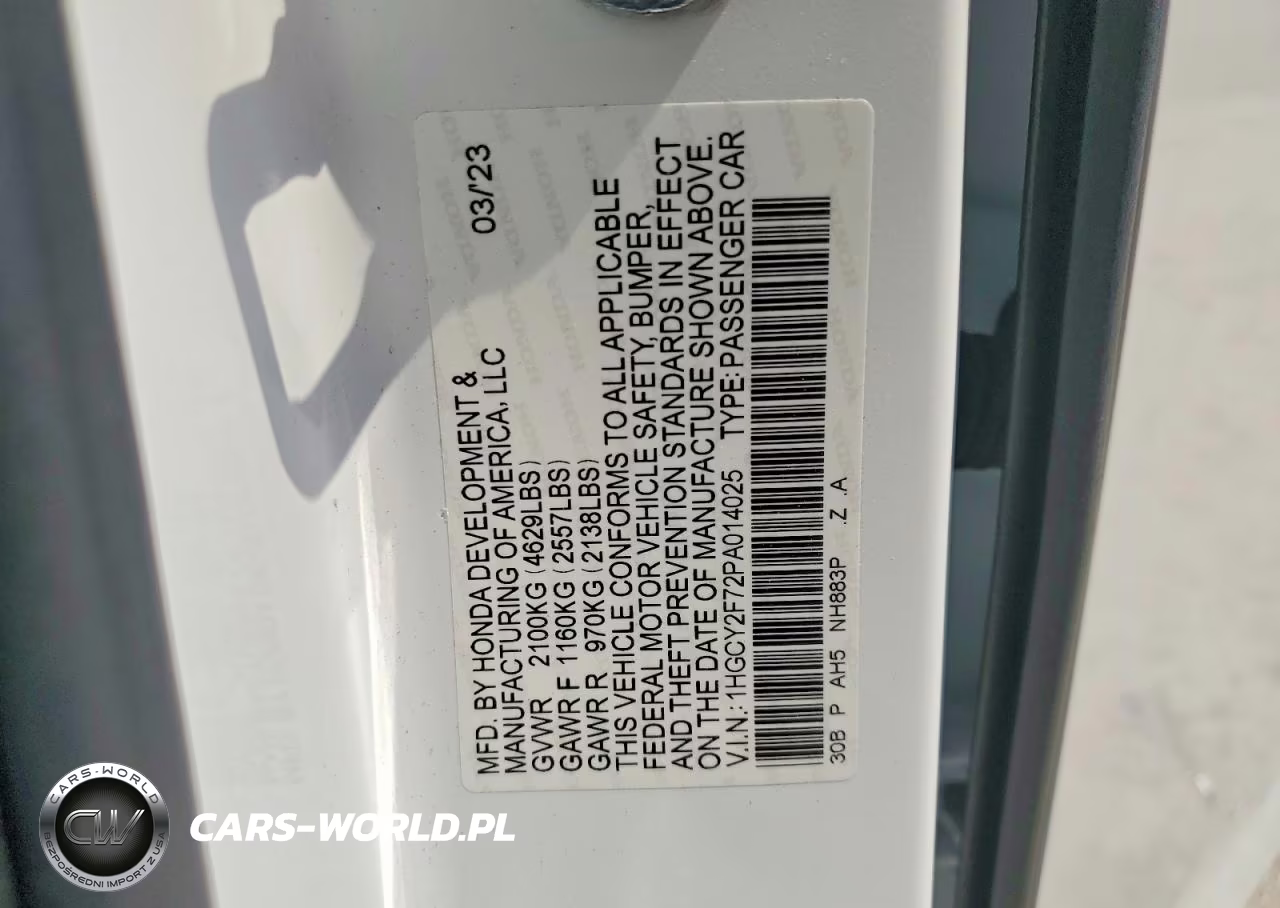 2023 Honda Accord Hybrid Sport-L VIN:1HGCY2F72PA014025 - 12