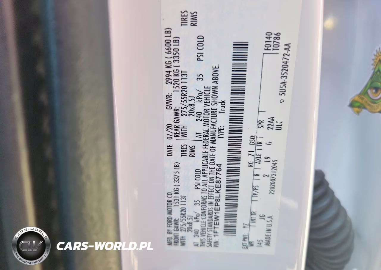 2020 Ford F150 Supercrew VIN:1FTEW1EP8LKE87764 - 12