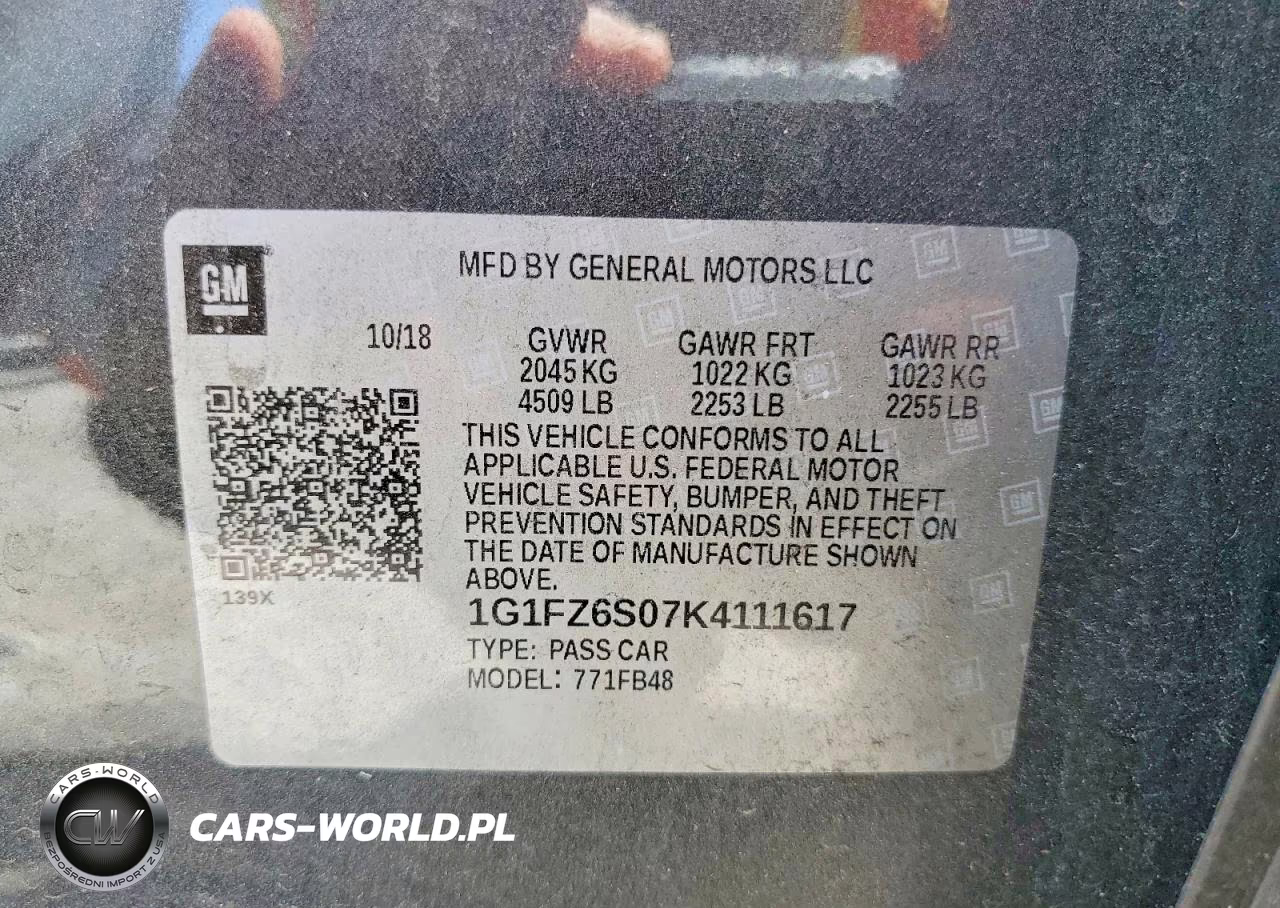 2019 Chevrolet Bolt Ev Premier VIN:1G1FZ6S07K4111617 - 12