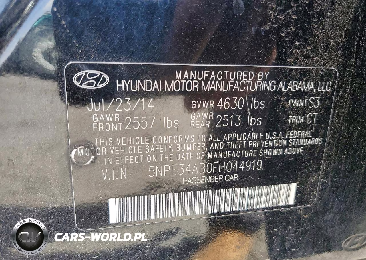2015 Hyundai Sonata Sport 2.0T VIN:5NPE34AB0FH044919 - 12