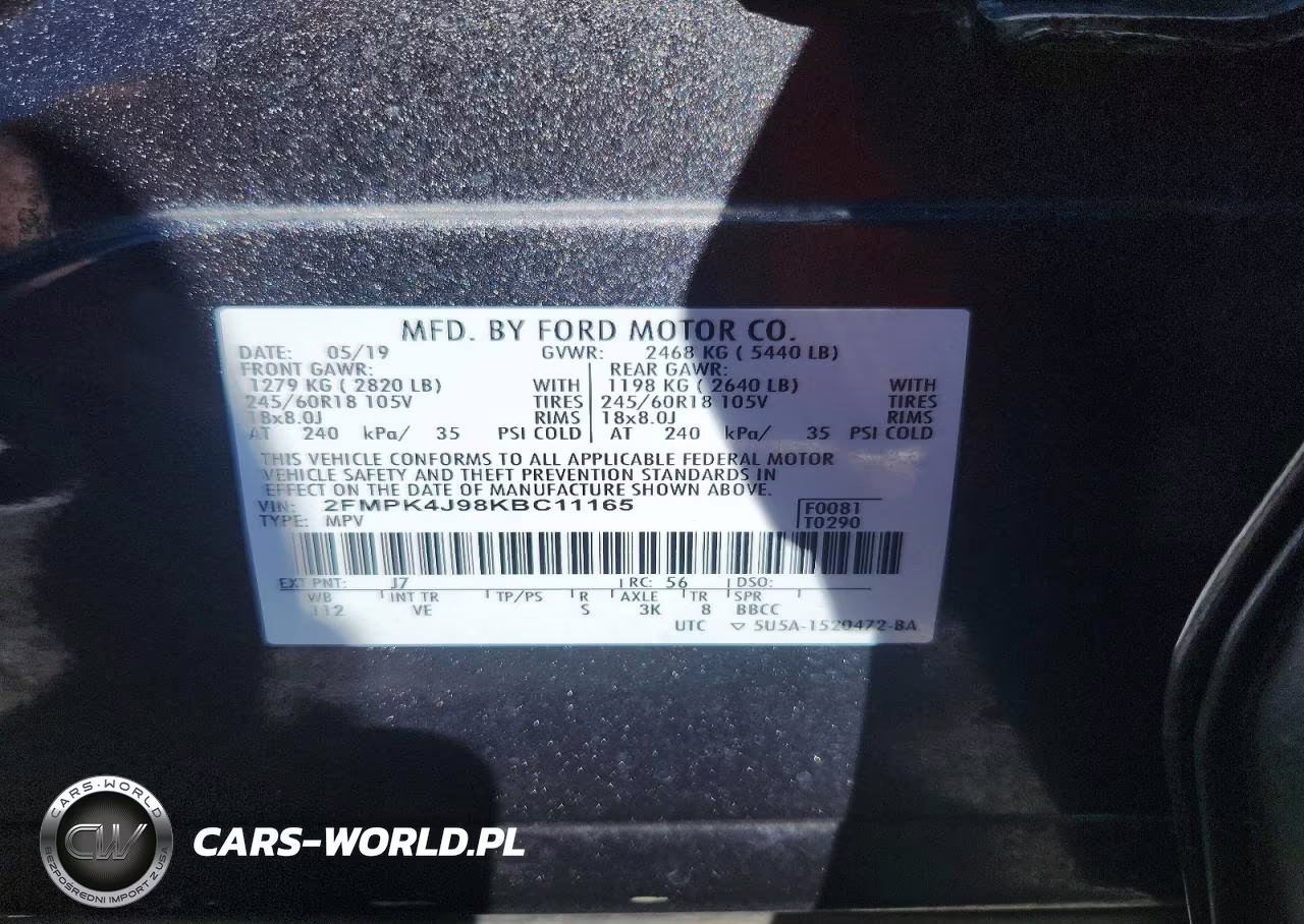 2019 Ford Edge Sel VIN:2FMPK4J98KBC11165 - 13