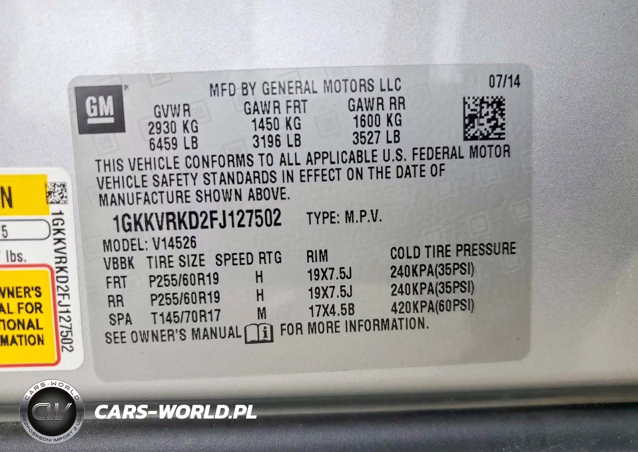 2015 GMC Acadia Slt-1 VIN:1GKKVRKD2FJ127502 - 13