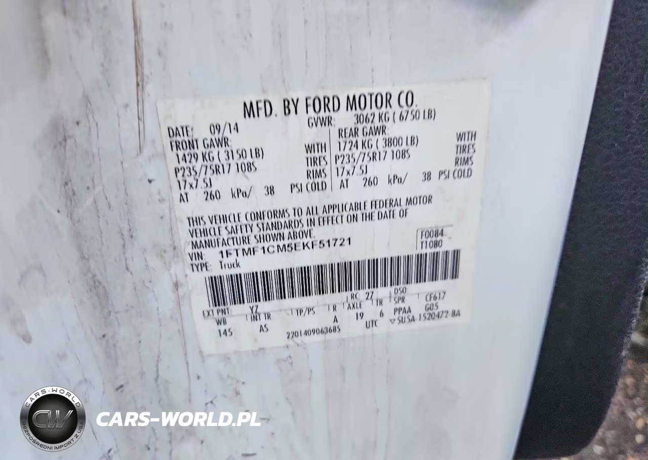 2014 Ford F150 VIN:1FTMF1CM5EKF51721 - 12