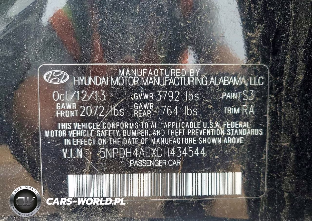 2013 Hyundai Elantra Gls VIN:5NPDH4AEXDH434544 - 12