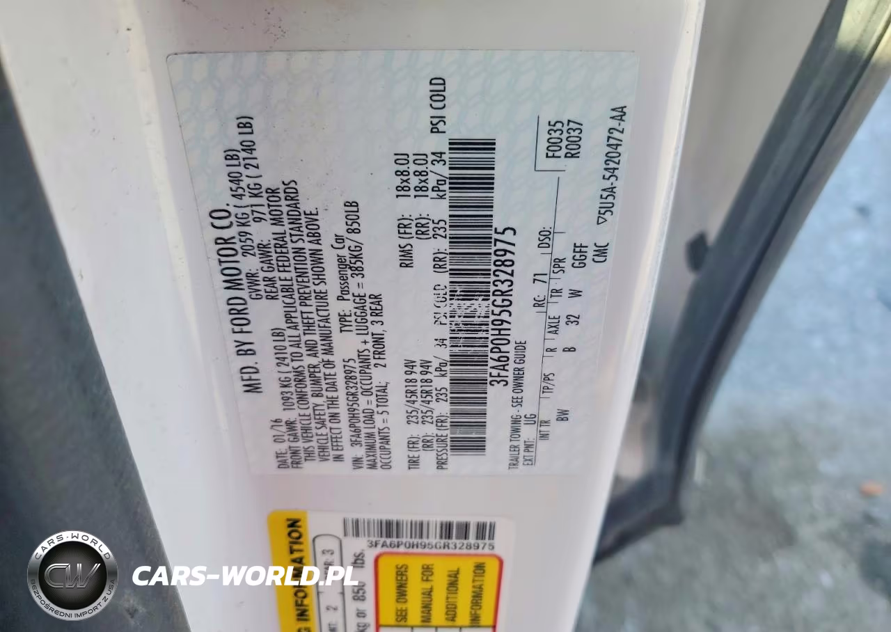 2016 Ford Fusion Se VIN:3FA6P0H95GR328975 - 12
