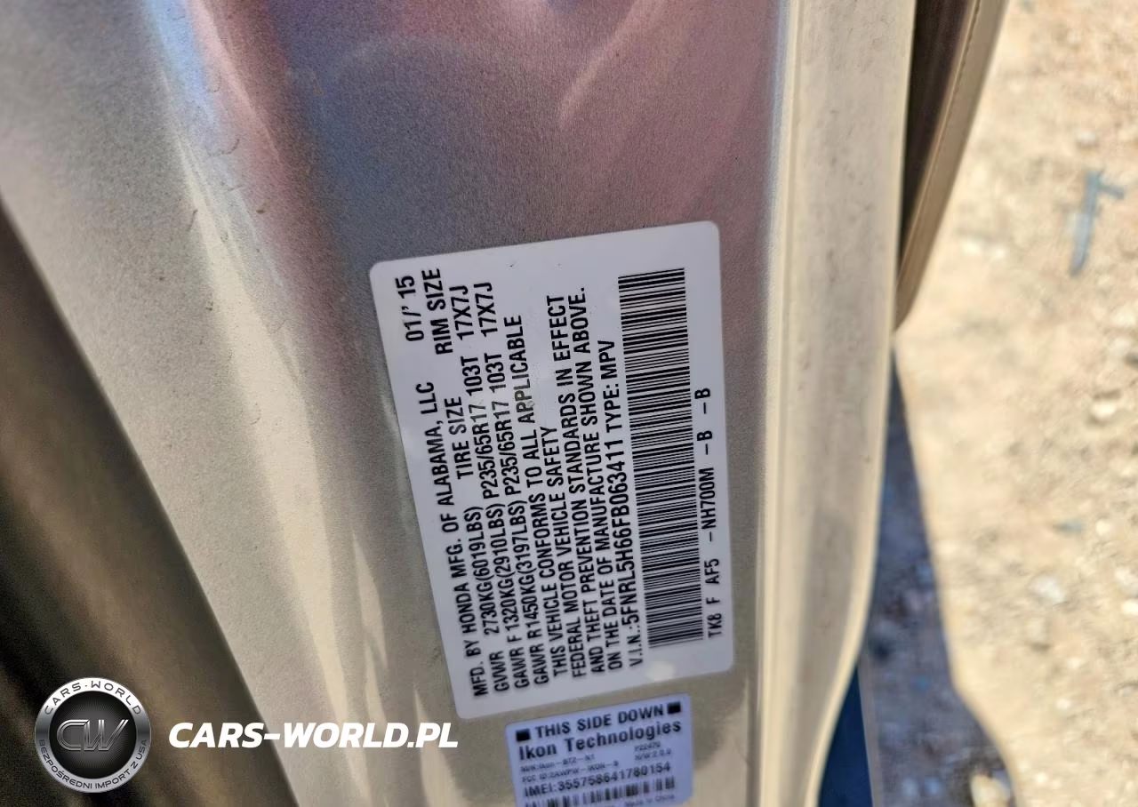 2015 Honda Odyssey Exl VIN:5FNRL5H66FB063411 - 13