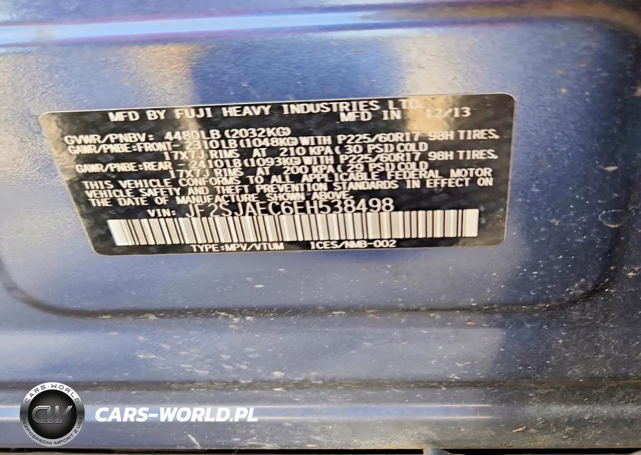2014 Subaru Forester 2.5I Premium VIN:JF2SJAEC6EH538498 - 13
