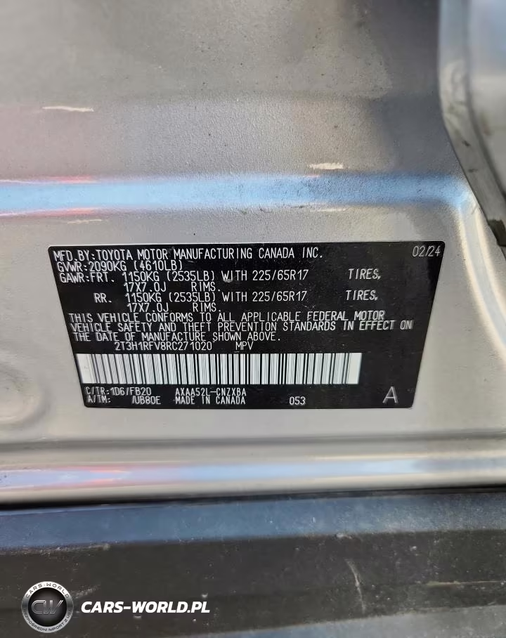2024 Toyota Rav4 Le VIN:2T3H1RFV8RC271020 - 13
