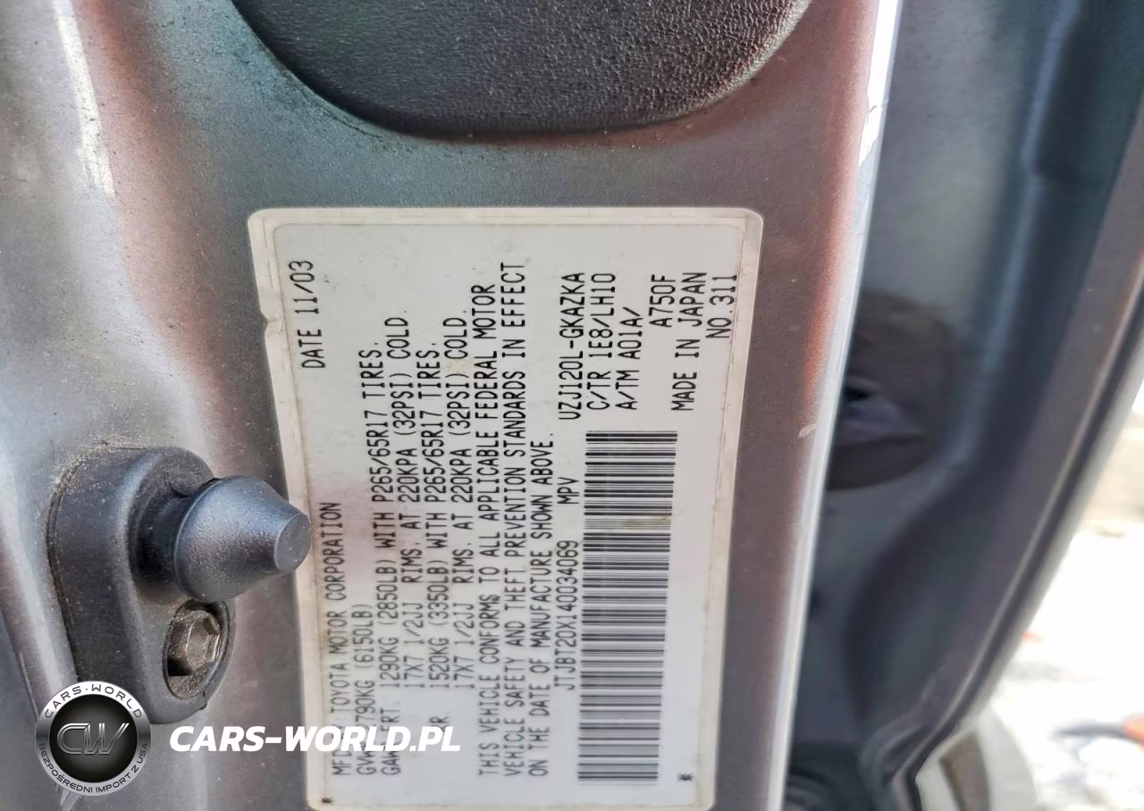 2004 Lexus Gx 470 Base VIN:JTJBT20X140034069 - 13