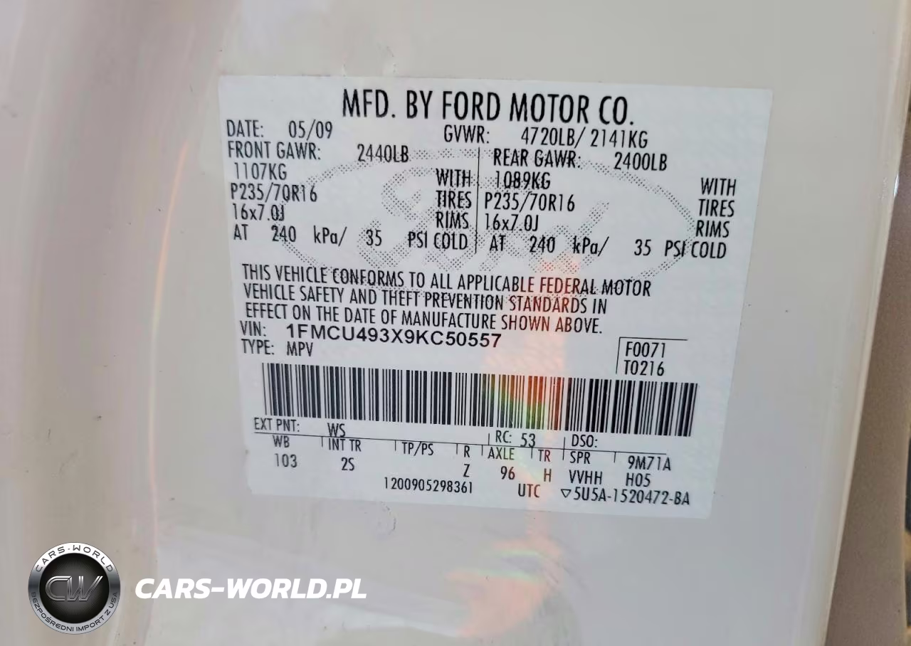 2009 Ford Escape Hybrid VIN:1FMCU493X9KC50557 - 13