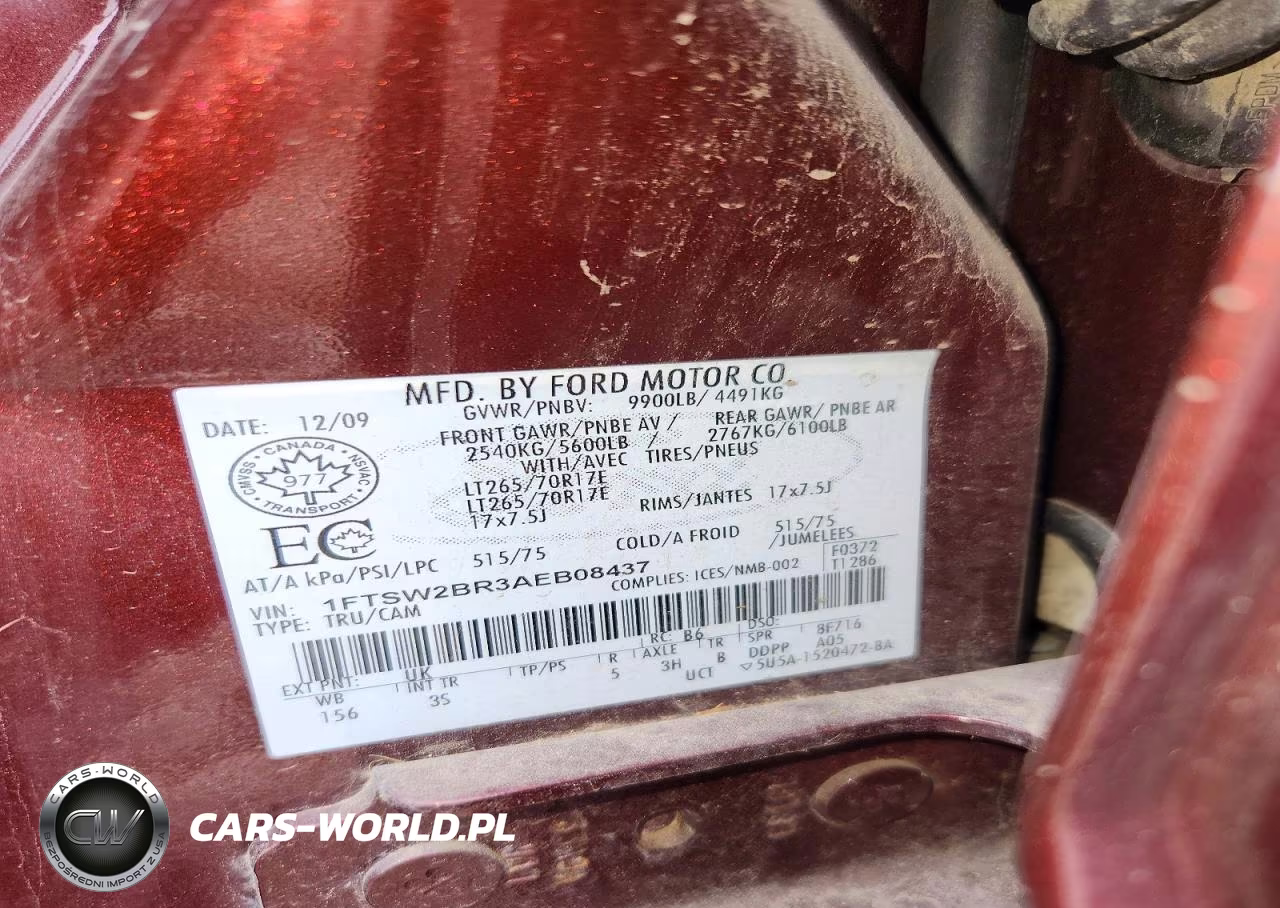 2010 Ford F250 Super Duty VIN:1FTSW2BR3AEB08437 - 12