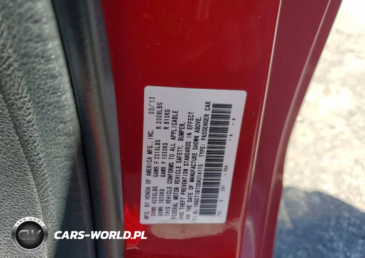 2013 Honda Accord Ex VIN:1HGCT1B70DA014115 - 12