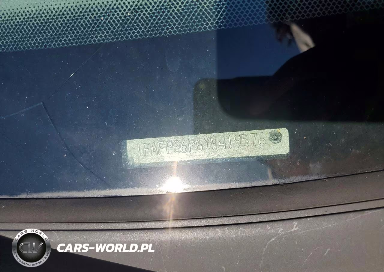 2000 Ford Focus Se VIN:1FAFP36P6YW419576 - 12