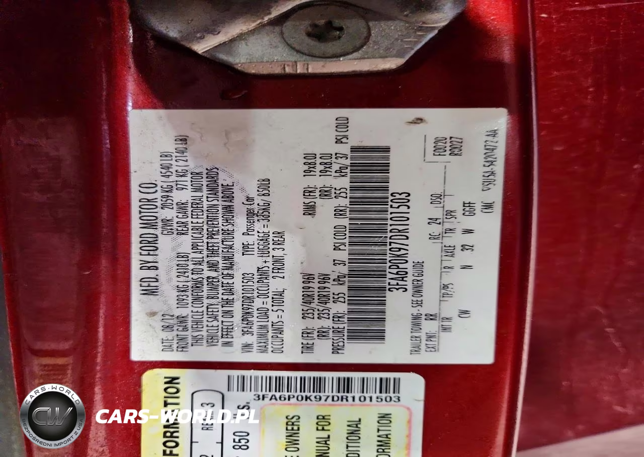 2013 Ford Fusion Titanium VIN:3FA6P0K97DR101503 - 12