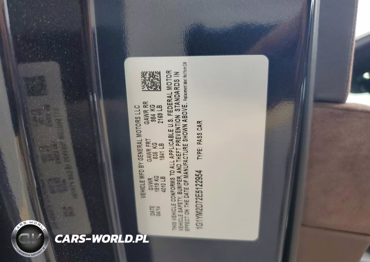 2014 Chevrolet Corvette Stingray Z51 3Lt VIN:1G1YM2D72E5122954 - 12