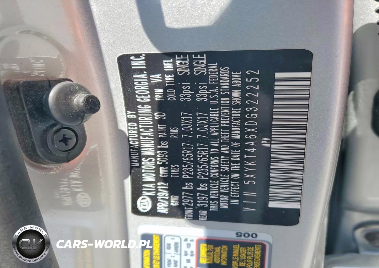 2013 Kia Sorento Lx VIN:5XYKT4A6XDG322252 - 13