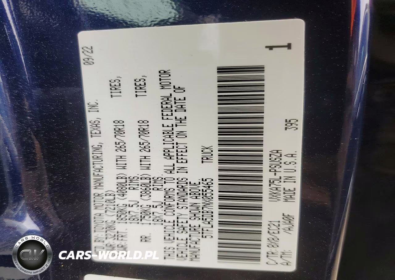 2022 Toyota Tundra Sr5 VIN:5TFLA5DB7NX055465 - 13