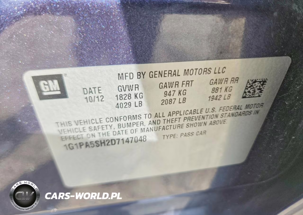 2013 Chevrolet Cruze Ls VIN:1G1PA5SH2D7147048 - 12