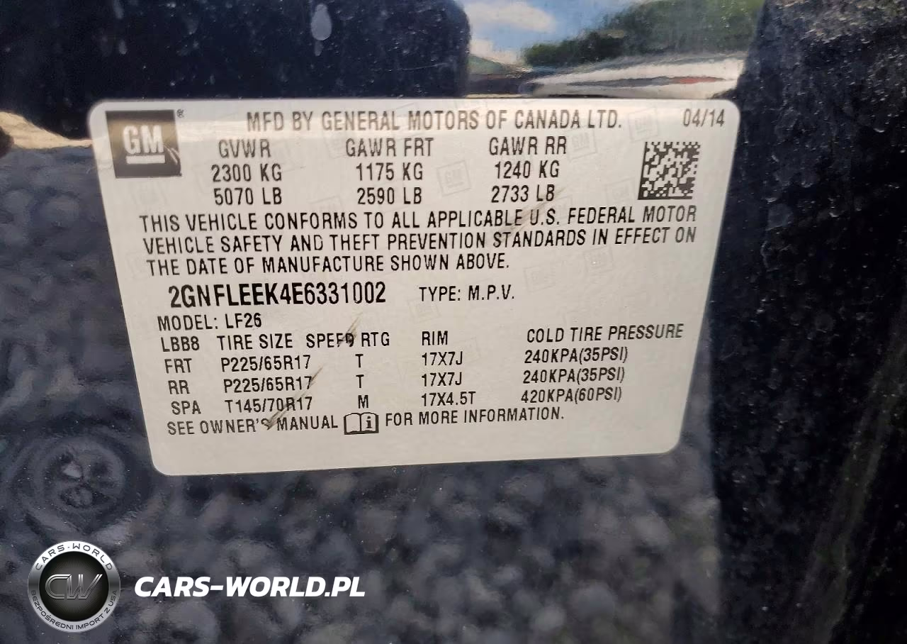 2014 Chevrolet Equinox VIN:2GNFLEEK4E6331002 - 13