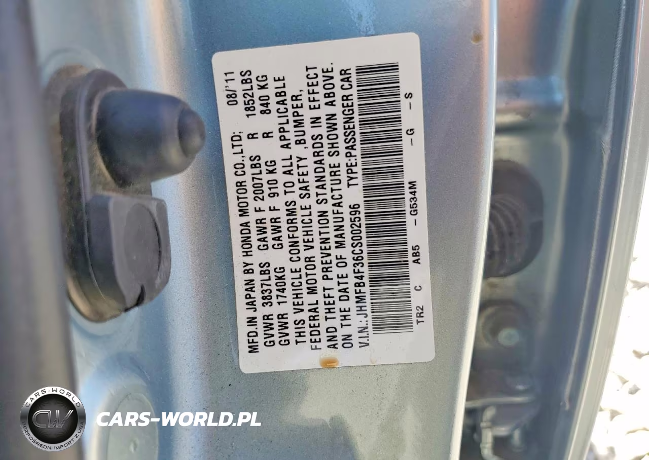 2012 Honda Civic Hybrid L VIN:JHMFB4F36CS002596 - 12