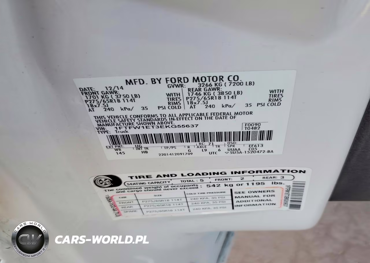 2014 Ford F150 Supercrew VIN:1FTFW1ET3EKG55637 - 12